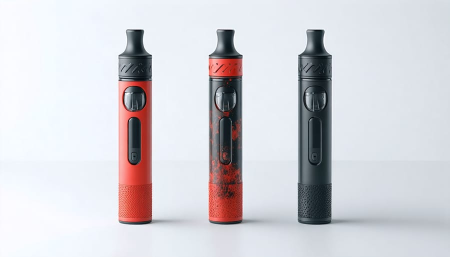 Customized vaping devices crafted from thermoplastic elastomers demonstrating design versatility